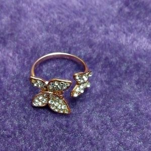 Women's silver plated butterfly ring